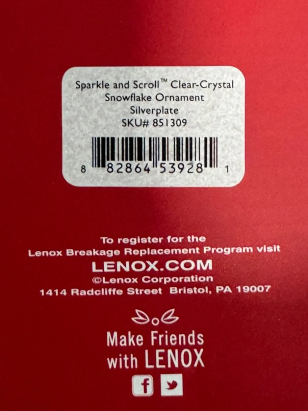 NIB Lenox Silver Christmas Ornaments